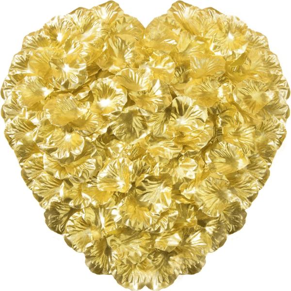 2000 Kunstige Roseblade - Guld, til Valentinsdag Bryllup