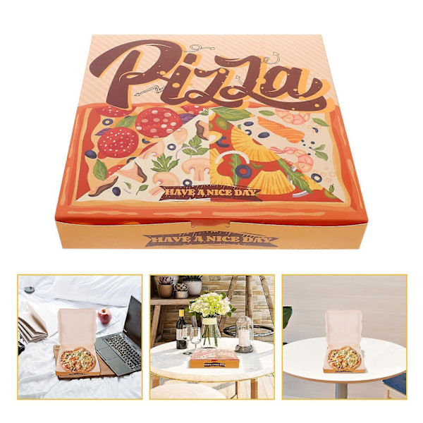 40 STK Pizza Indpakningsæske Pizza Takeaway Æsker Papir Pizza Opbevaringsæsker