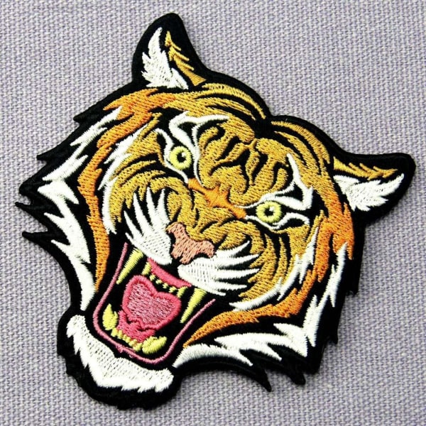 Bengal Tiger Randig Broderad Patch Att Fästa Med Strykjärn