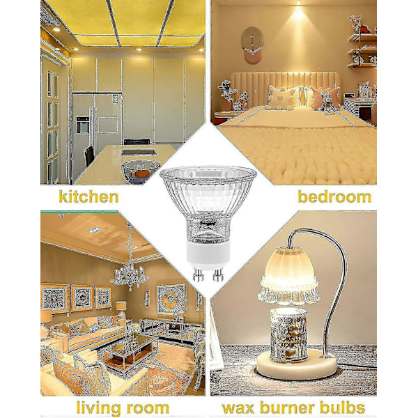 GU10 Halogen Spotlight Pærer, (12-pakning) Dimmbare Halogen Lyspærer 2-pin, 220v 50w Lyspære Med Lang Levetid A