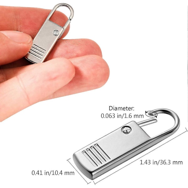 10 Stycken Dragkedjekläpp Ersättning, Iave Metall Dragkedje Dragare Zip Slider