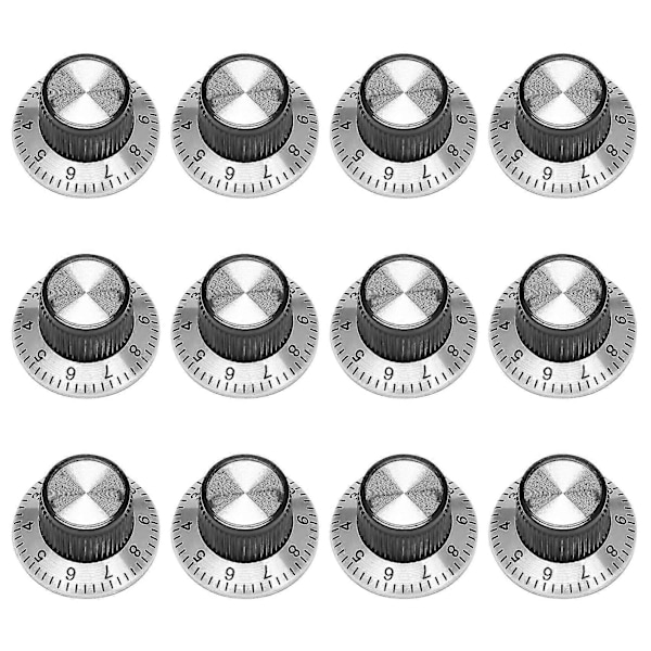 12 st Potentiometer-knappar i metall med 0-9 ratt för 6 mm axel