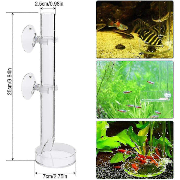 Rejefoderrør Akryl Rejeakvarium Samlet Foderrør Fodring (25cm)