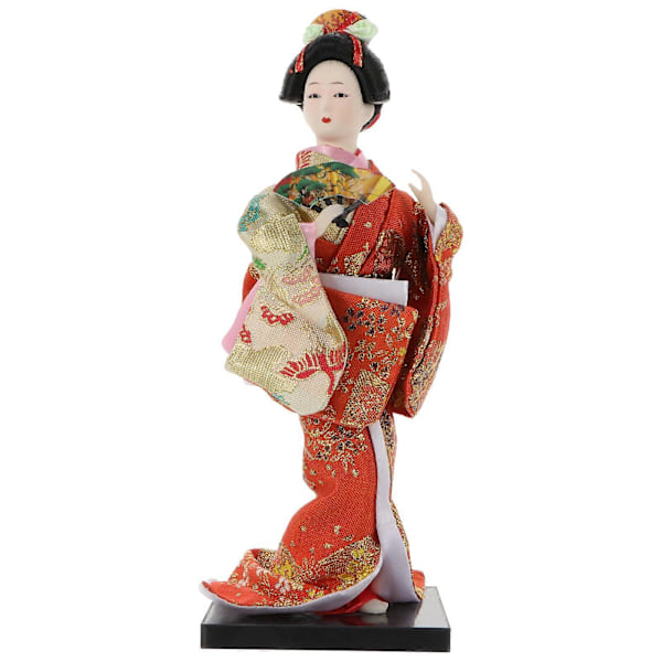 1 stk. Geisha-dukke i japansk stil Kimono-dukke Dekoration Bordpynt
