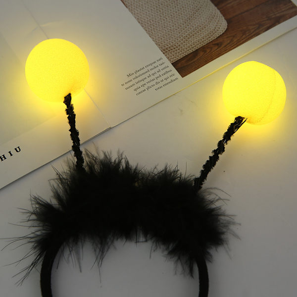 /#/Set med 4 bi-tiaror gula LED-tiara bi-tiara humla getingdräkt karneval temafest/#/