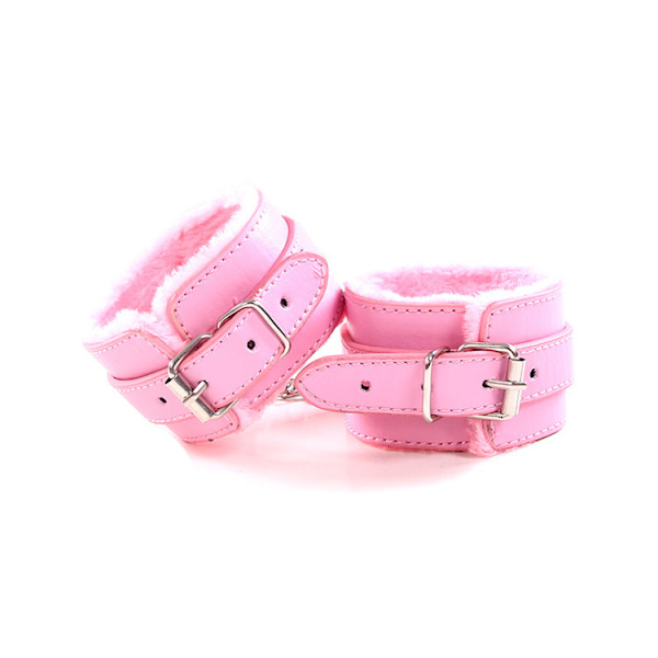 Bondage-set i rosa plyschläder för vuxna