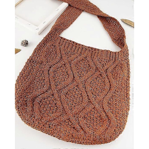 Dame Skuldertaske Hæklet Taske Skulder Shopping Taske Tote Aest