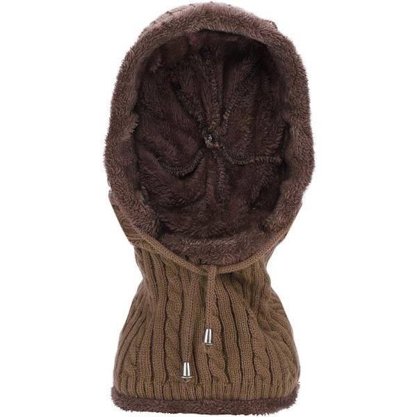 2 i 1 Varm Fleece Beanie - Kaffe Vinter Halsvarmer Ørevarmere Sykkel