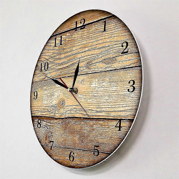Väggklocka, trä, 100% tyst utan tickande, diameter 33 cm, design, för vardagsrum, sovrum och kök