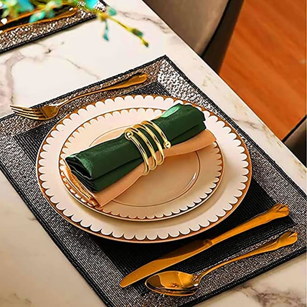 (6 PCS-Spiral) Napkin Rings and Holders, 6pcs Metal Napkin Ring