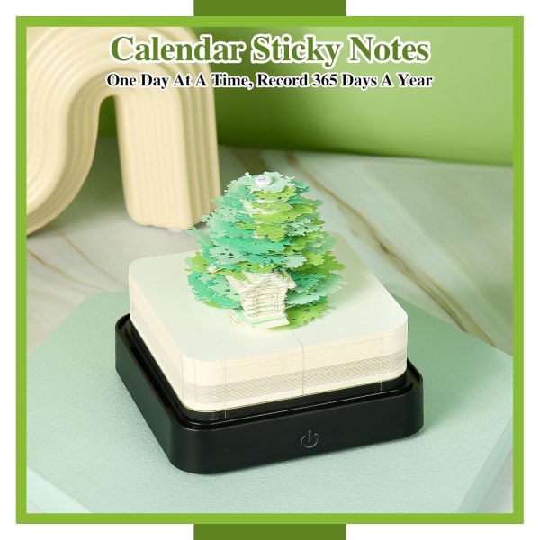 # Skrivbordskalender Time Piece Calendar Tree 2024 Skrivbordskalender med LED-ljus#