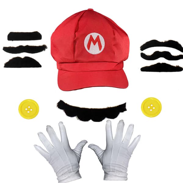 #2-delad Super Mario Bros. Cosplay-kostymset#