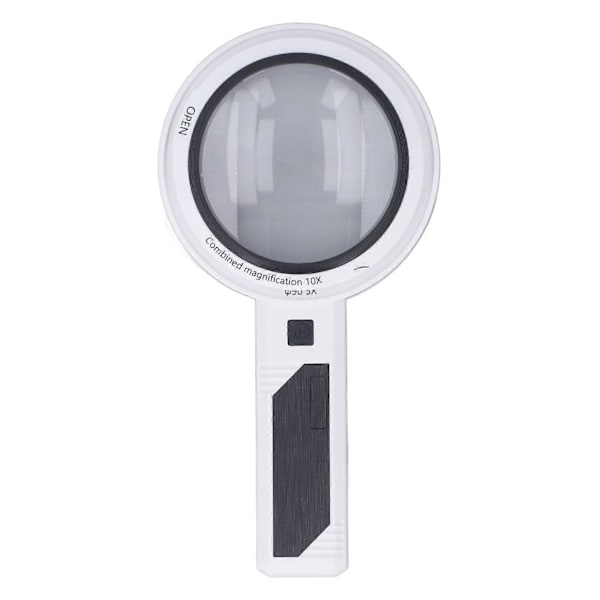 LED Håndholdt Forstørrelsesglass 3X 5X 10X 3 Lysfarger Oppladbar Håndholdt Leseforstørrer
