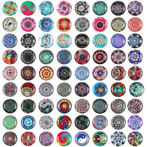 100 st Tryckta Mosaikplattor Glas Cabochons Platt Baksida Halvrunda Kulor Kupolplattor för Hantverksprojekt DIY-tillbehör
