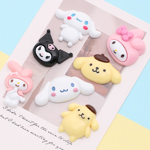 #7 st Kuromi Cinnamon Dog Resin Dekorationer, Handgjorda Dekorationer#