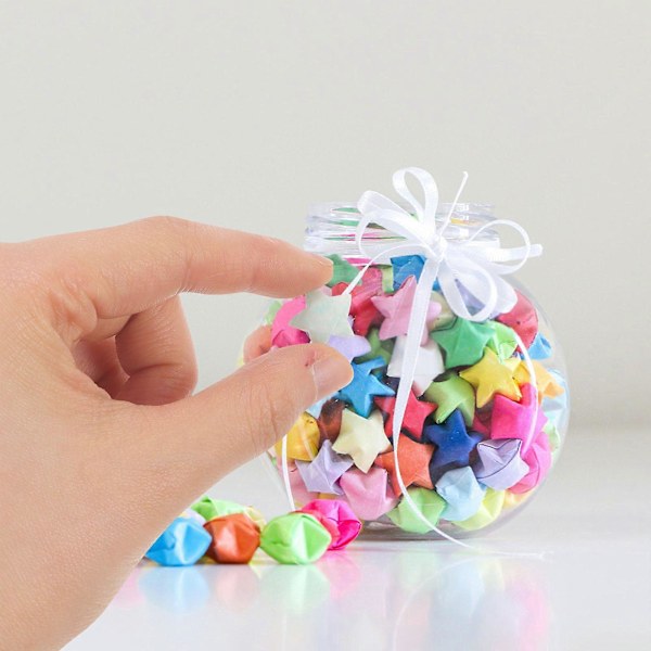 300 kpl Origami Tähti Taiteltavia Papereita Pimeässä Hohtavia Luminoivia Tähtipapereita DIY Askarteluun (Satunnainen Väri)