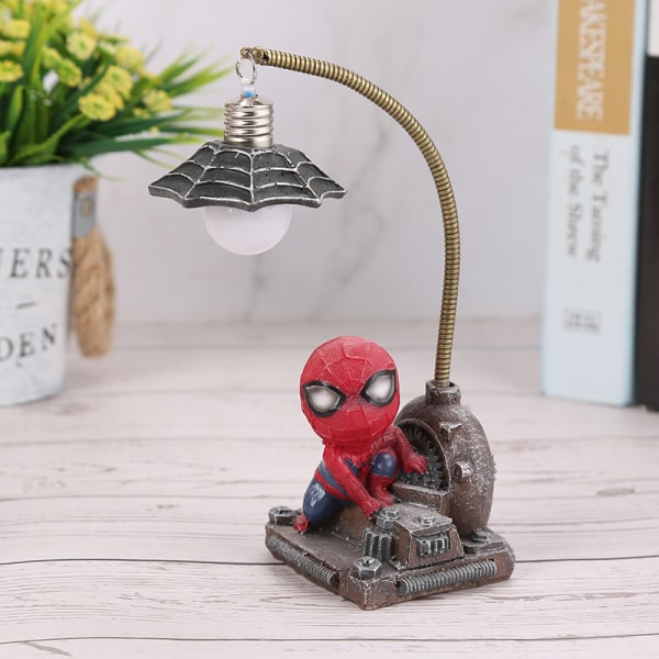 Resin Tegneserie Avengers Actionfigurer Spider-Man Nattlampe