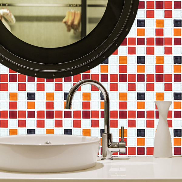 #Tile stickers mosaikk fliser klistremerker i et sett med 10#