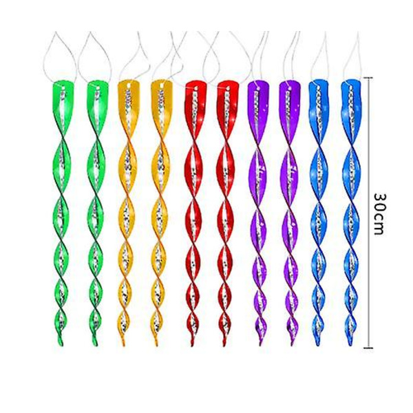 10 st 30 cm Fågelavvisande Pinne 360 Graders Rotation Trädgårdsskydd Livfull Färg Reflekterande Spiral Fågelavvisande Verktyg blandade färger