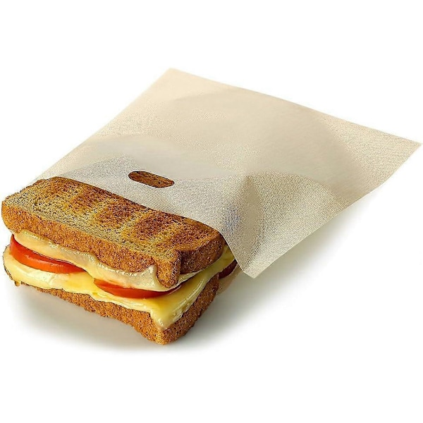 2 Stykker (16*16cm) Genanvendelige Toastposer Højtemperaturbestandige Bageposer Til Brødrister, Mikrobølgeovn, Ovn, Grill
