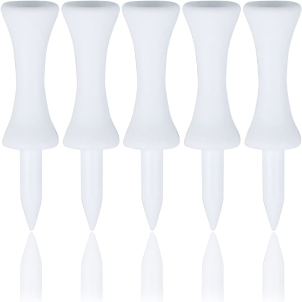 Pakke med 100 Plastik Golf Tees - Hvid 51 mm