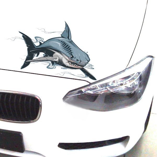 #Skummel Hai Bilsticker#