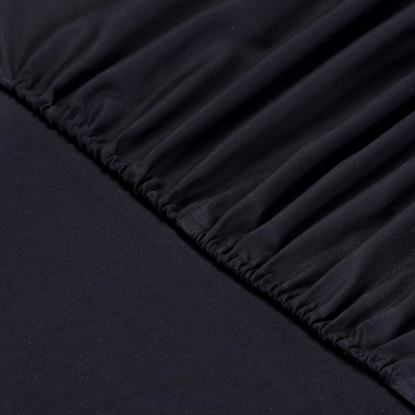 Sengesæt 140 x 200 cm - Farve: Sort 4 elastiske hjørner