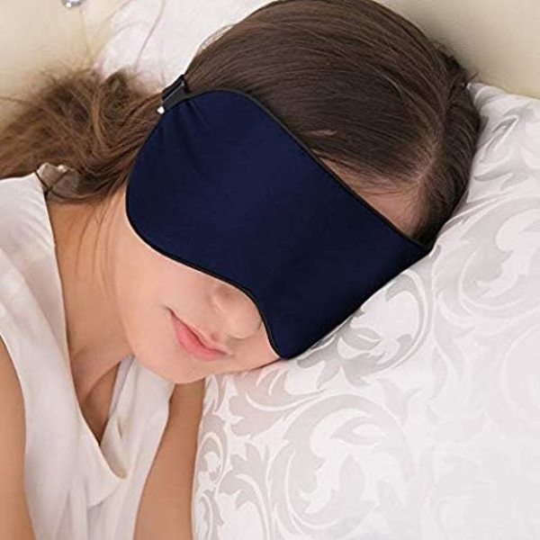 Siden ögonmask, sovmaske, justerbar rem, lätt blindfold