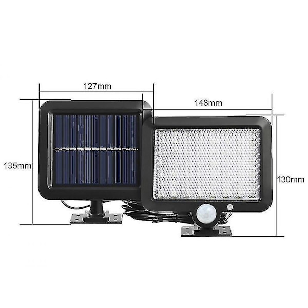 Solcellelamper Udendørs, 56 LED Solcellelampe Udendørs Med Bevægelsessensor, Til Gårdhave Garage Have, IP65