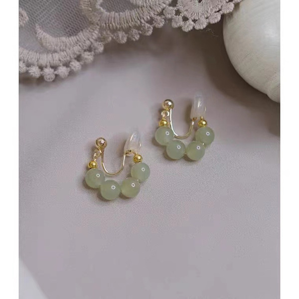 925 sterling sølv øreringe, jade øreringe, transfer bead e