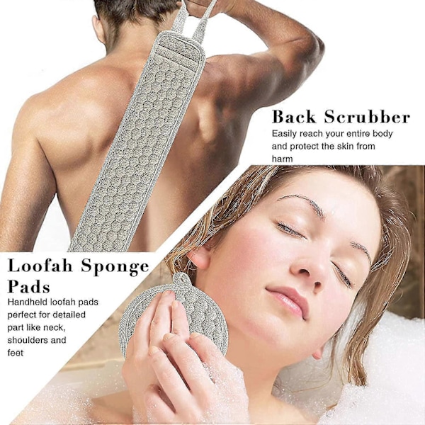 Exfolierande Ryggskrubb Svampset För Dusch, Bad Duschskrubb