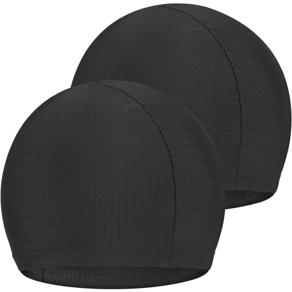 2 st Simbadmössor för Pool, Barn & Vuxen Elastisk Simbadmössa Mjuk Polyester F