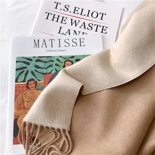 #Modeskål til kvinder, kashmirskål, brun+beige#