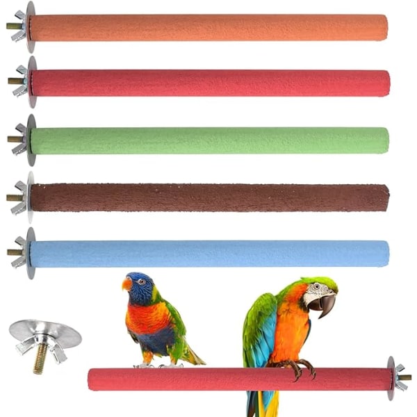 5 st 1,5 × 20 cm papegojabborre, färgglad papegojklopinne, fågel
