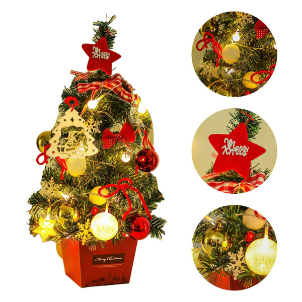 Farfi 1 Set Led Vackert Handgjort Mini Julgran Estetisk Elegant Pvc Julgransmodell För Hemmet1