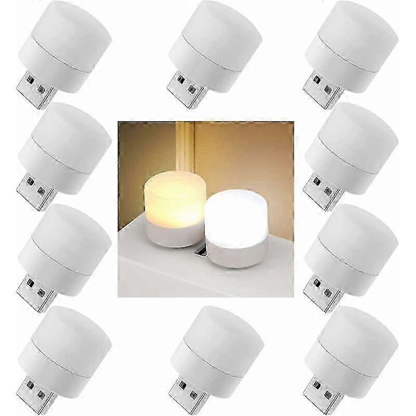 LED Nattlampa, Mini USB-lampa, Plug-in, Energieffektiv, Idealisk för Sovrum, Badrum, Barnkammare, Kök, Hall