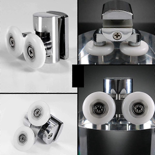 4 stk. Dusjdørhjul 23mm Dusjdørruller Kraftig Legering Dobbelthjul For Både Flat Skyve gx20241207653