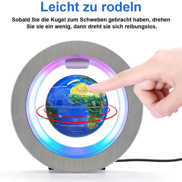 #LED Dekorativ Objekt Magnetisk Flytande Globus - O-Ring Globus med#