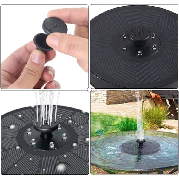 Solcelledrevet Springvandspumpe med LED Flydende med 6 Stilarter