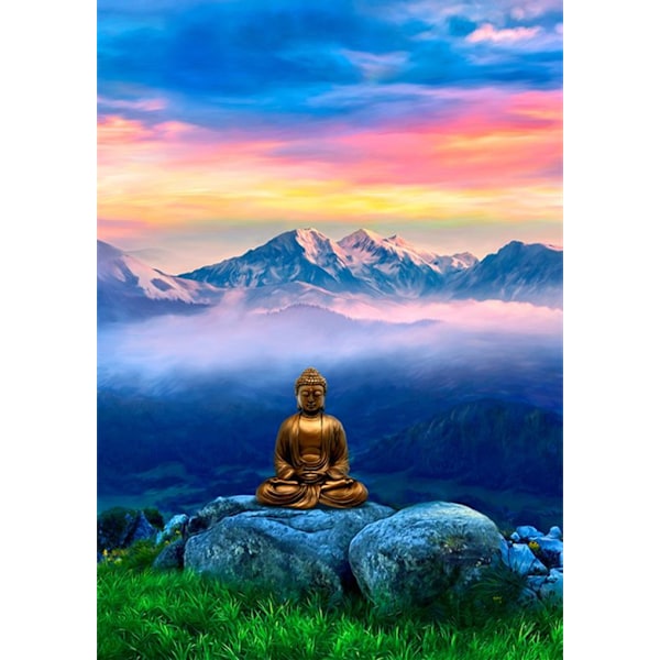 30x40cm 5D DIY Diamantmålning Full, Buddha Staty Serie #G, DIY D