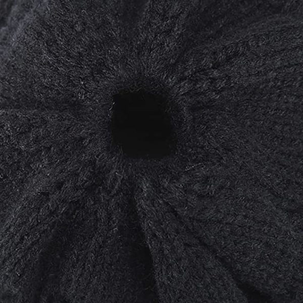 #Strikket beanie hue til kvinder og piger til vinter med hul til fletning#
