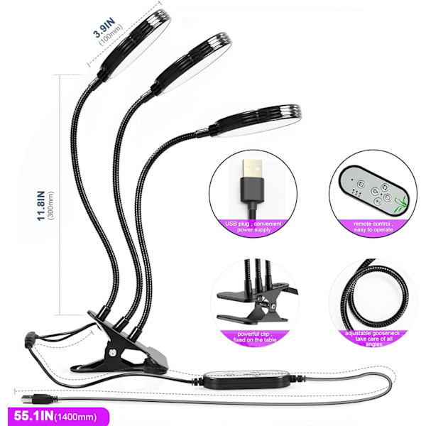 *Växtlampa, 360° fullspektrum trädgårdslampa, mycket lämplig*