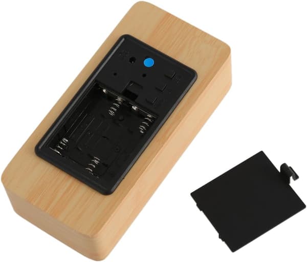 *Træ Digitalt Ur - Multifunktion LED Vækkeur med Tid/D*