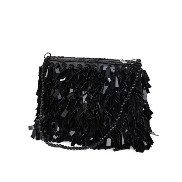 /#/(Svart) Dame Glitter Sequin Håndveske Kveld Clutch/#/