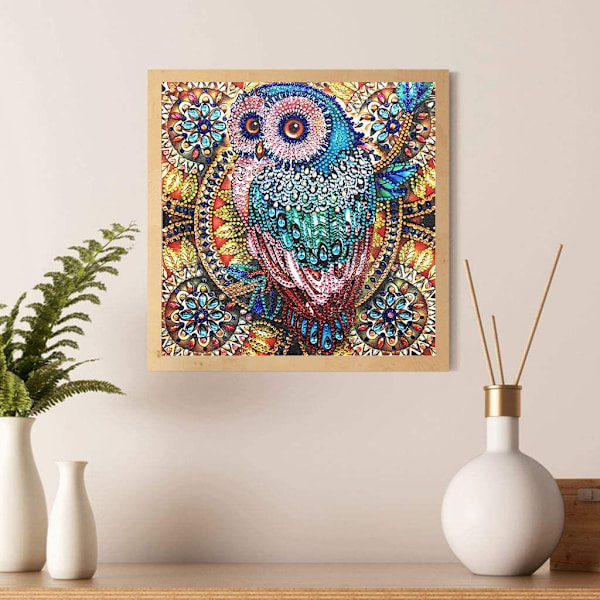 5D timanttimaalaus pöllö muotoinen timantti 30*30cm, erikoiskristalli