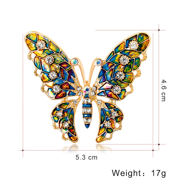 Knappenålsbroche, Farverige Butterfly Skjortebroche Knapper, Sikkerhedsnål