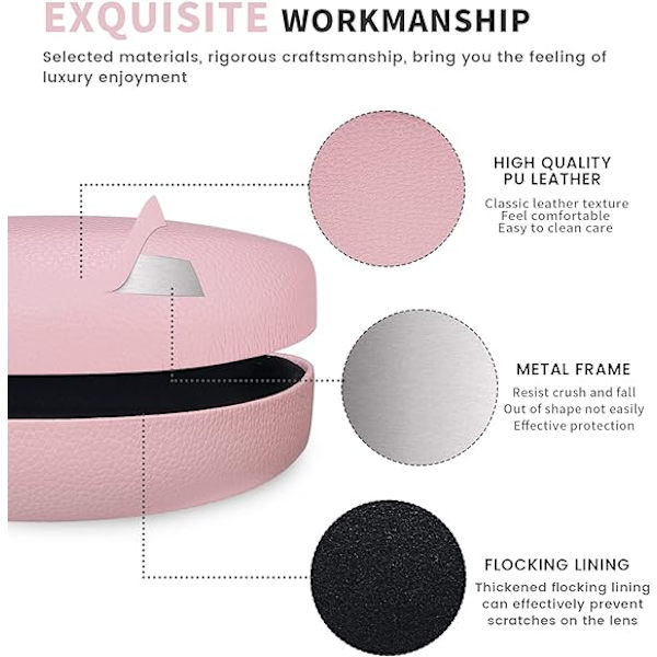 /#/Stressresistent læder hård solbriller etui (Pink), Stor Clas/#/