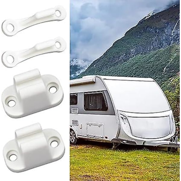 2 st Husvagnsdörrblock Husvagnsdörrhållare Vit T-formad Dörrlås för RV Släpvagn Husbil Lastsläp