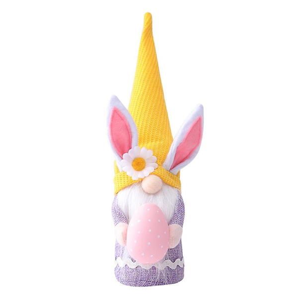 Påsk Tomtar Plysch Leksak Lång Hatt Påskhare Påskägg Påsk Heminredning Docka Hushålls Ornament Gåvor Lila Stil U