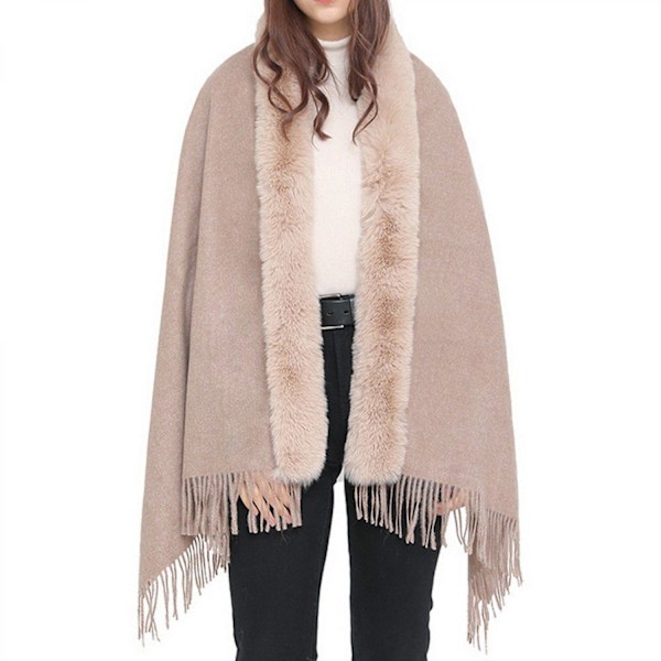 #Varm skjerf for kvinner med pelskrave, fleece skjerf, fasjonabelt skjerf, vinterskjerf#